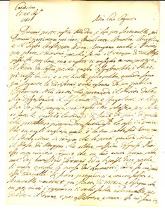 Manoscritto, lettera originale 1819 CAMERINO MC Nobile Caterina VOGLIA sulla divisione di un fondo rurale 1
