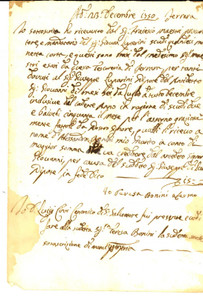 Documento originale, autentico 1750 FERRARA Ricevuta di Teresa BONINI per conto del marito Alessandro RONCHI 1