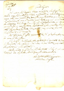 Manoscritto, lettera originale 1819 CAMERINO MC Lettera nobile Caterina VOGLIA sull invio di una citazione 1