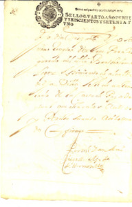 Documento originale, autentico 1671 CUENCA ESPANA Notifica relativa a una carta de pago Diego HERMOSILLA 1