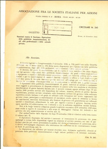 Documento originale, autentico 1946 Associazione SOCIETA  ITALIANE PER AZIONI Epurazione dopo il fascismo 1