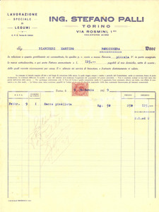 Documento originale, autentico 1929 TORINO Ingegnere STEFANO PALLI  Lavorazione speciale legumi Fattura 1