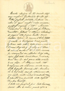 Documento originale, autentico 1897 GALLARATE VA Carlo e Costantino MUSSI tacitano Anna ASPESI su ereditÃ  1
