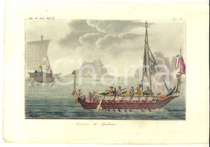 Stampa, bozzetto originale 1834 FERRARIO COSTUME ANTICO Corocore de  Guebani Stampa tav. 18 1