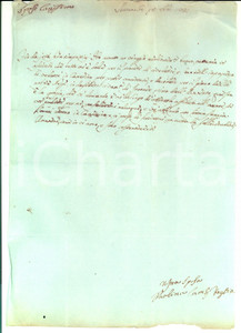 Manoscritto, lettera originale 1803 SERRAVALLE DI CHIENTI Tutto mi Ã¨ dolce per rivedervi Paolina CAMBI VOGLIA 1