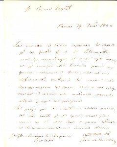Manoscritto, lettera originale 1844 ROMA Giovanni DE ROMANI sullo slittamento di una causa Lettera 1