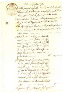Documento originale, autentico 1797 POPPI AR Beni immobili della cappella dei SS. JACOPO E CRISTOFORO 1