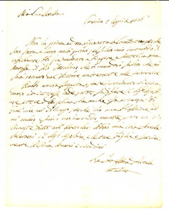 Manoscritto, lettera originale 1826 CAMERINO MC Caterina CAMBI VOGLIA manda a tingere una matassa di filo 1