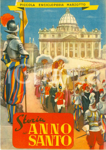 Materiale pubblicitario d’epoca 1950 Enciclopedia MARZOTTO Storia ILLUSTRATA Anno Santo Cardatrice lanificio 1