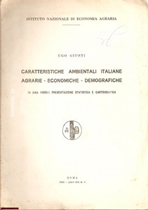 Libro, pubblicazione d epoca 1940 UGO GIUSTI Caratteristiche ambientali italiane MAPPE Opuscolo 1