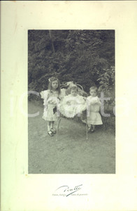 Fotografia d epoca originale 1920 ca COMO Ritratto di tre sorelle Foto RICCARDO PIATTI cm 23 x 33 1
