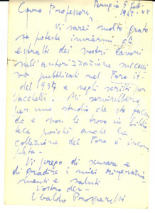 Autografo originale 1942 Regia Università  PERUGIA Autografo giurista Ubaldo PROSPERETTI 1