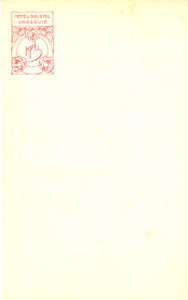 Materiale pubblicitario d’epoca 1920 ca VARSAVIA Hotel BRISTOL Carta da lettere intestata 4 facciate 1