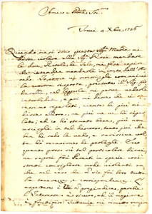 Manoscritto, lettera originale 1756 TREVI Non saprei consigliare modi violenti Autografo nobile Carlo AMICI 1