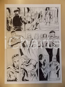 Opera d’arte autentica 2001 WAMPUS Luciano BERNASCONI Cavalieri della Tavola Rotonda Tavola originale 1