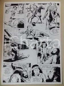 Opera d’arte autentica 1970 ca TRAPPOLA A ELGIN CREEK Luciano BERNASCONI Pellerossa salva uomo Tavola 1