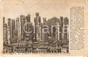 Cartolina originale da collezione 1932 BOLOGNA ai tempi di DANTE Angelo FINELLI Giovanni GOZZADINI Cartolina FP VG 1