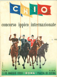 Materiale pubblicitario d’epoca 1959 ROMA F.I.S.E. C.O.N.I. Concorso Ippico Internazionale C.H.I.O. ILLUSTRATA 1