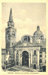 Cartolina originale da collezione 1943 ca MANTOVA Esterno della Basilica di SANT ANDREA Cartolina animata FP NV 1