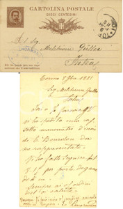 Documento originale, autentico 1881 TORINO Ditta E. LENORMAND spedisce cassetta manometri Cartolina FP VG 1