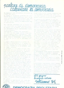 Materiale pubblicitario d’epoca 1982 DEMOCRAZIA PROLETARIA Votiamo sÃ¬ a referendum liquidazioni vs SPADOLINI 1