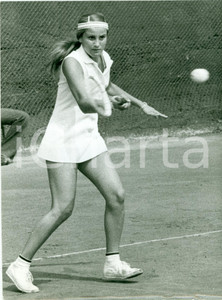 Fotografia d epoca originale 1980 ca TENNIS Ritratto Margarida ARAUJO durante allenamenti Fotografia 1