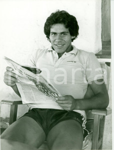Fotografia d epoca originale 1980 ca URUGUAY Calcio Ritratto RUBEN PAZ calciatore Fotografia 1
