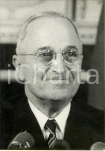 Fotografia d epoca originale 1950 ca USA Harry TRUMAN Presidente durante una conferenza stampa Foto AGIP 1
