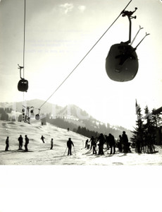 Fotografia d epoca originale 1980 ca ZWEISIMMEN SVIZZERA Cabinovia verso cima monte RINDERBERG Fotografia 1