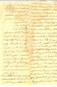 Documento originale, autentico 1829 NAPOLI Alessandro  LUCIBELLO vs principi BONITO per affitto di una ferriera 1