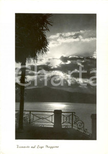 Cartolina originale da collezione 1954 LAGO MAGGIORE Veduta del lago al tramonto Cartolina postale FG VG 1