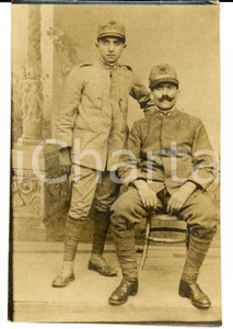 Fotografia d epoca originale 1917 PIACENZA 25° Reggimento Fanteria  Ufficiali in barba lunga e faccia sporca 1