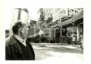 Fotografia d epoca originale 1990 ca STRASBURGO F STRACEL Visita agli impianti cartiera Cellulosa Foto 1