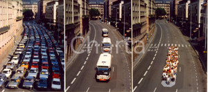 Fotografia d epoca originale 1989 STRASBURGO F Prodigio autobus...meno traffico e inquinamento Foto TRIPLA 1
