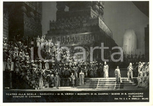 Cartolina originale da collezione 1933 MILANO Teatro alla SCALA Nabucco Scene Edoardo MARCHIARO Foto seriale 1