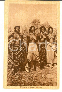 Cartolina originale da collezione 1935 ca AOI COSTUMI ERITREA Ragazze CUNAMA MARDA Cartolina postale FP NV 1