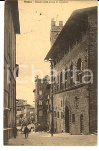 Cartolina originale da collezione 1923 AREZZO Palazzo della CASSA DI RISPARMIO Cartolina ANIMATA FP VG 1