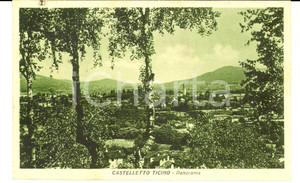 Cartolina originale da collezione 1943 CASTELLETTO TICINO NO Panorama del paese Cartolina postale FP VG 1