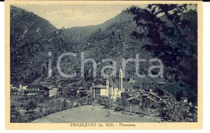 Cartolina originale da collezione 1930 ca PRADLEVES CN Panorama del paese Cartolina postale FP NV 1