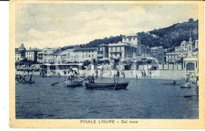Cartolina originale da collezione 1935 FINALE LIGURE SV Veduta dal mare Cartolina ANIMATA FP VG 1