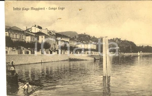 Cartolina originale da collezione 1910 VERBANIA INTRA Veduta del Lungolago Cartolina ANIMATA pescatori FP VG 1