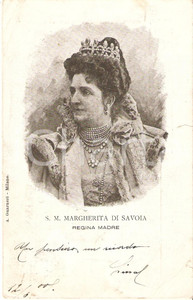 Cartolina originale da collezione 1900 ca SAVOIA La Regina Madre MARGHERITA DI SAVOIA Cartolina FP VG 1
