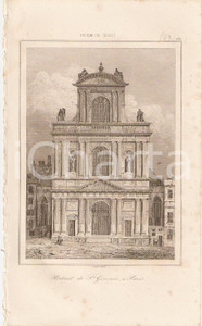 Stampa, bozzetto originale 1840 PARIS Portail de Saint Gervais  L Univers Stampa Inc. LEMAITRE 1