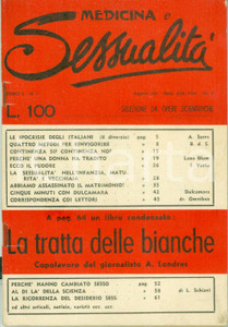 Giornale, rivista storica 1952 MEDICINA E SESSUALITA  La tratta delle bianche Rivista 1