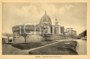 Cartolina originale da collezione 1930 ca LORETO AN Bastione SANSOVINO e basilica della SANTA CASA FP NV 1