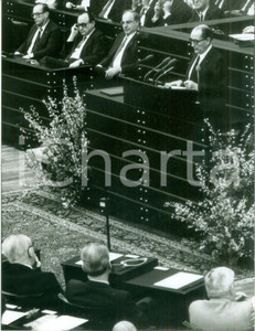 Fotografia d epoca originale 1983 BONN François MITTERRAND all incontro francotedesco al BUNDESTAG Foto 1