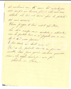 Manoscritto, lettera originale 1928 PELLIO INTELVI CO I divertimenti abbattono le persone innamorate Lettera 1