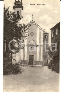 Cartolina originale da collezione 1953 REZZO IM La parrocchia di LAVINA Cartolina postale FP VG 1