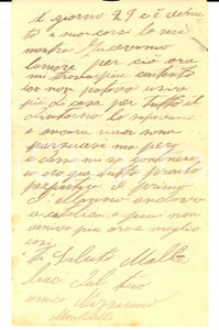 Manoscritto, lettera originale 1915 Nazzareno MONTEBELLI sorpreso in intimità con la fidanzata Lettera 1