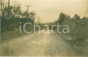 Fotografia d epoca originale 1908 WYALUSING, PENNSYLVANIA USA Camptown Road spianata per i miglioramenti 1